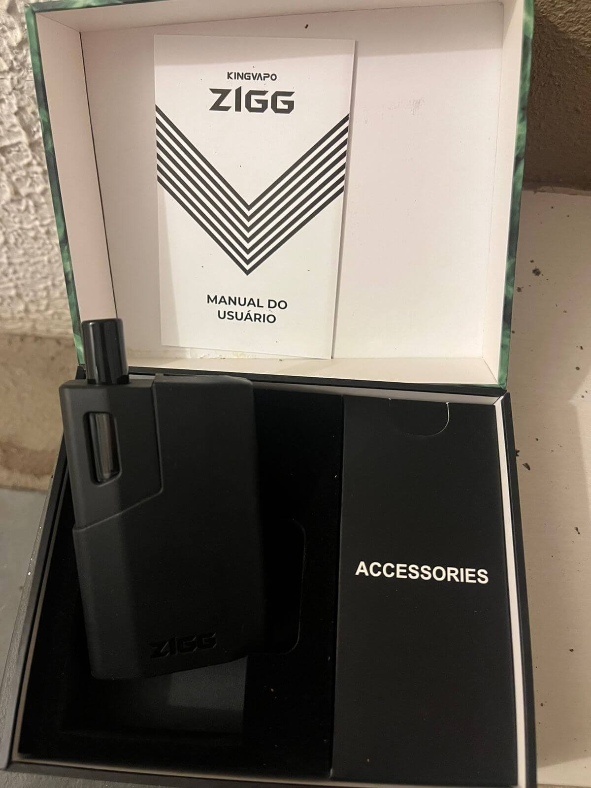 Caixa do vaporizador Zigg recebida por cliente