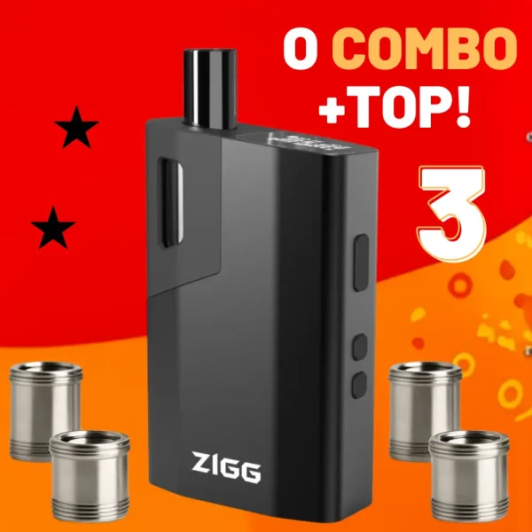Combo top 3 Vaporizador de ervas Zigg 3.0 lançamento com capa de silicone incluída+ 4 CÁPSULAS DE DOSAGEM