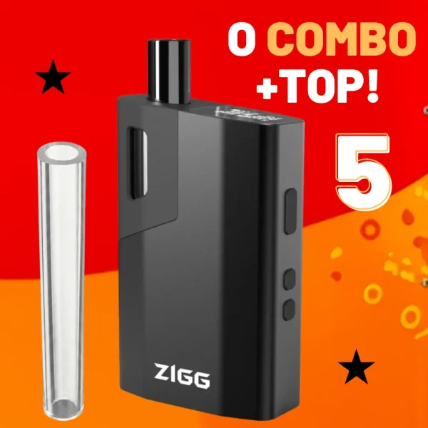Combo Top 5 vaporizador de ervas Zigg 3.0+tubo de vidro de 10cm+case